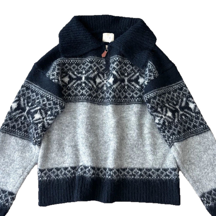 Damen Strickpullover mit aufwendigem Norweger-Muster Drune