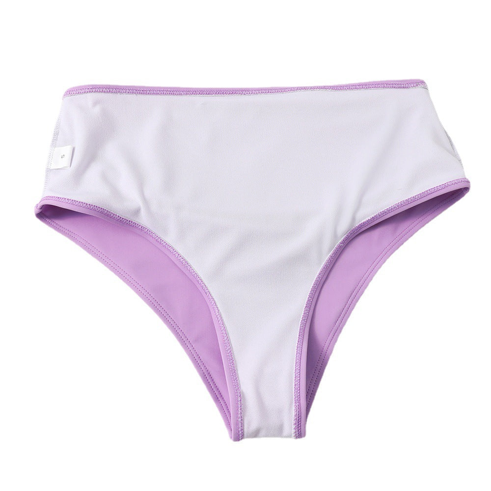 Damen hochgeschnittener Bikini mit gepolstertem Oberteil und elegantem Wickelband Drune