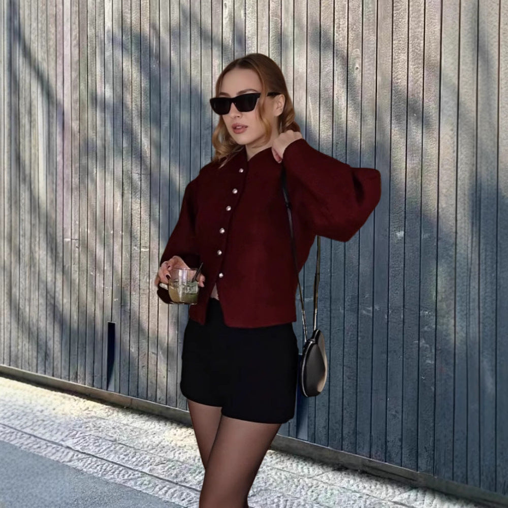 Damen Chice Überwurfjacke mit strukturiertem Design und eleganten Knöpfen Drune