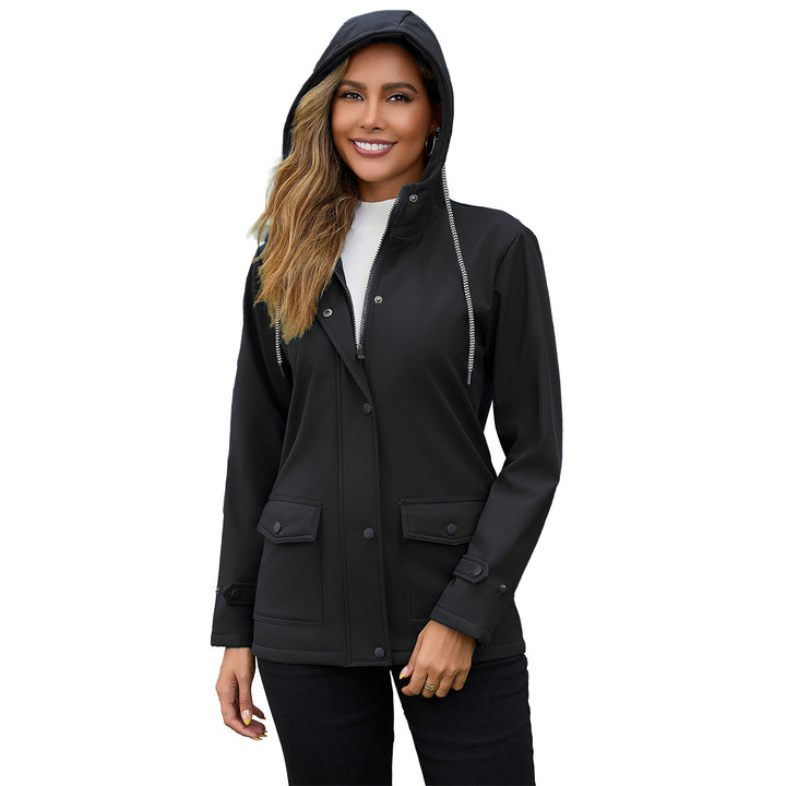 Damen wetterfeste Parkajacke mit verstellbarem Kordelzug Drune