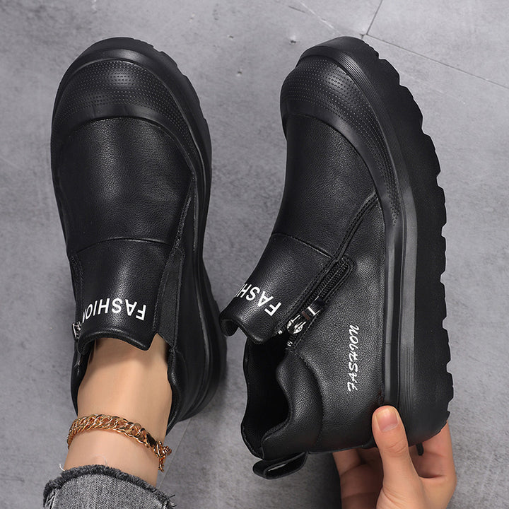 Damen nan Plateau-Sneaker mit seitlichem Reißverschluss, gepolstertem Komfortfußbett und profiliertem Laufprofil Drune
