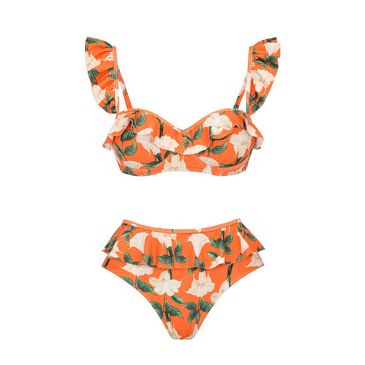 Damen Bikiniset mit voluminösen Rüschendetails Drune