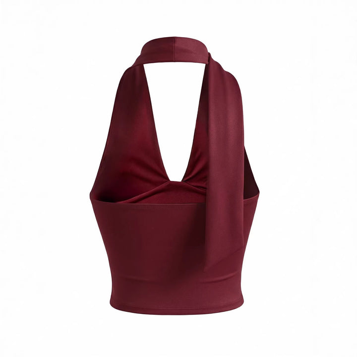 Damen Neckholder-Top mit tiefem Ausschnitt und Raffung Drune