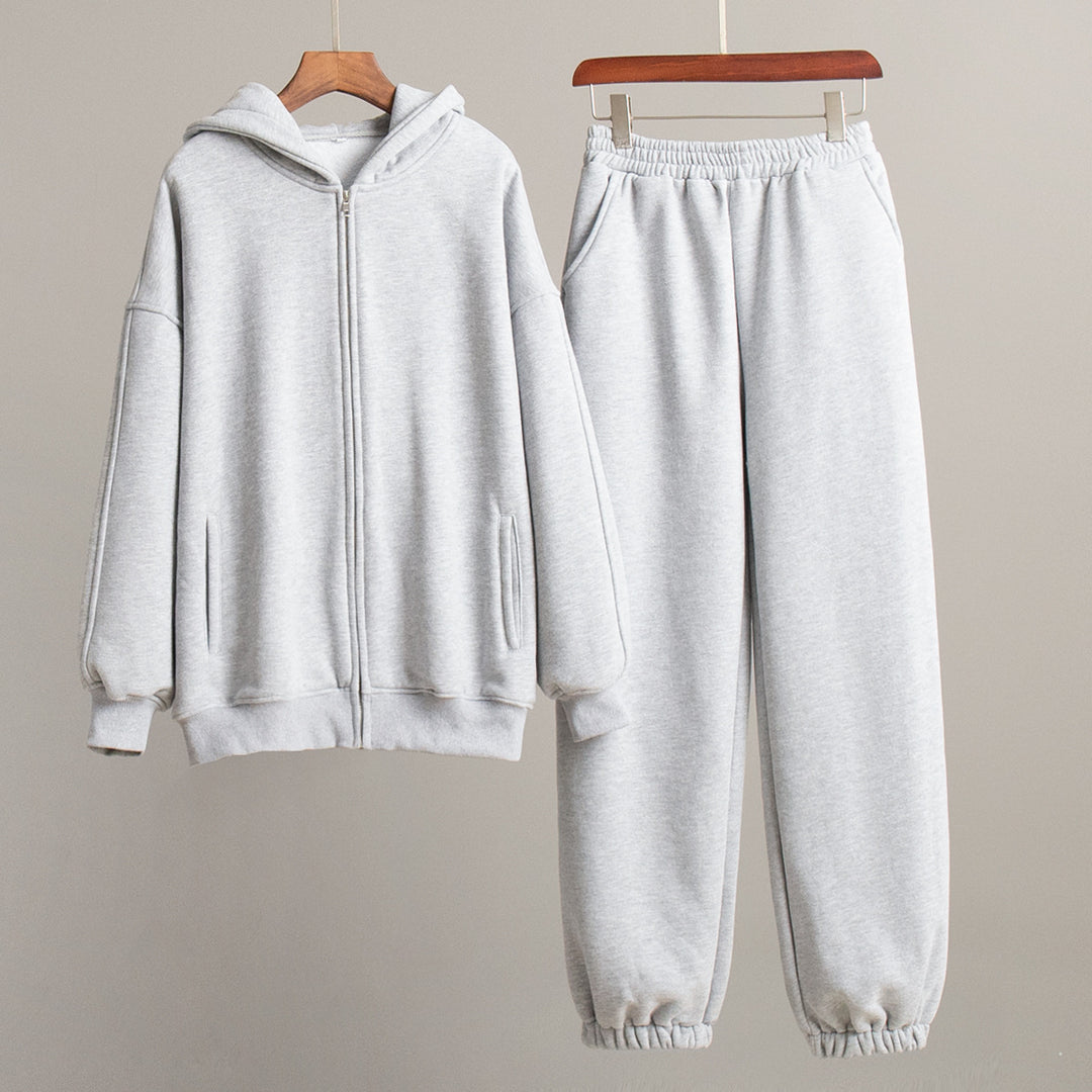 Damen Sportlicher Hoodie und Jogginghose Set Drune