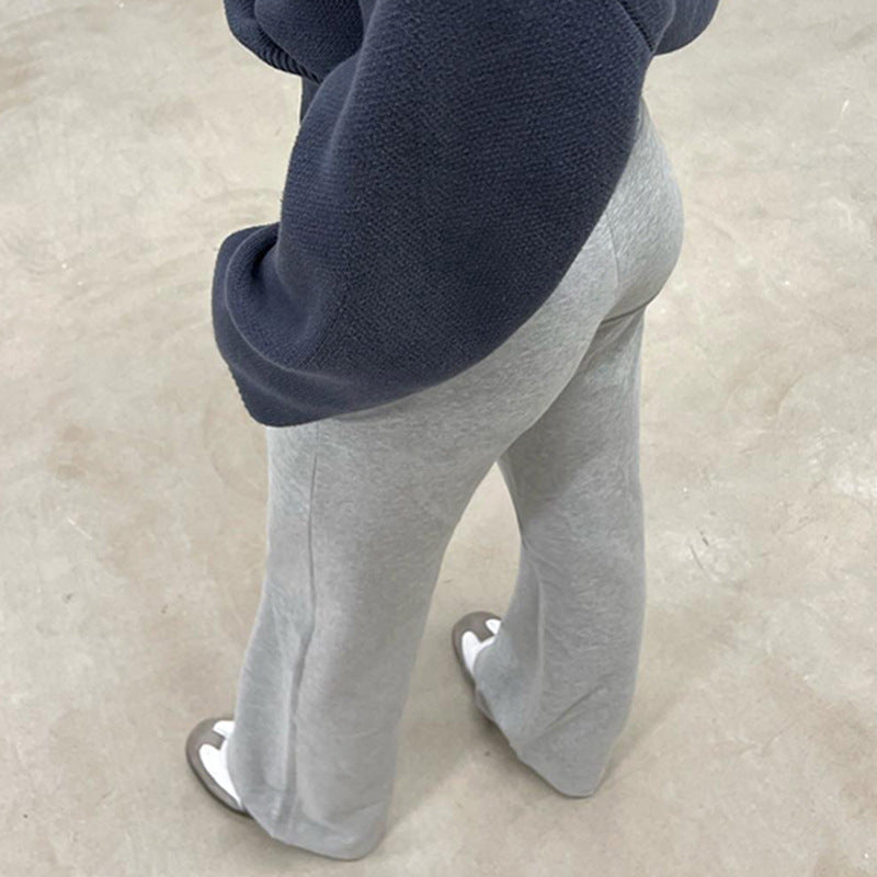 Damen Flared Sweatpants mit elastischem Bund und verstellbarem Kordelzug Drune