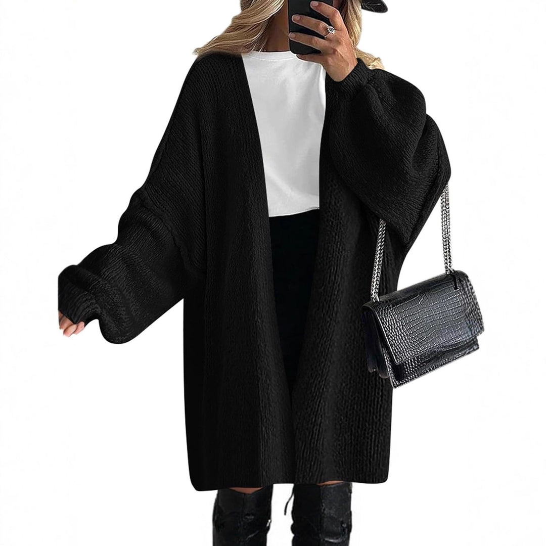 Damen Lässiger Strickcardigan mit offenem Schnitt und großen Taschen Drune