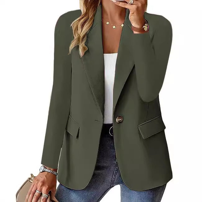 Damen moderner Blazer mit tailliertem Schnitt und praktischen Taschen Drune