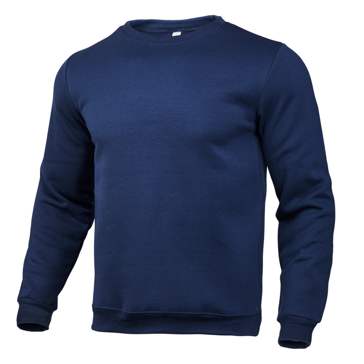 Herren nan klassisches Rundhals-Sweatshirt mit weichem Fleece-Innenfutter, geripptem Saum und verstärkten Nähten Drune