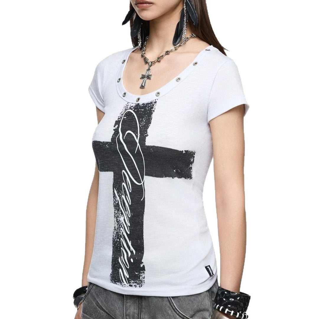 Damen Stylisches Shirt mit kreativem Grafikdesign Drune