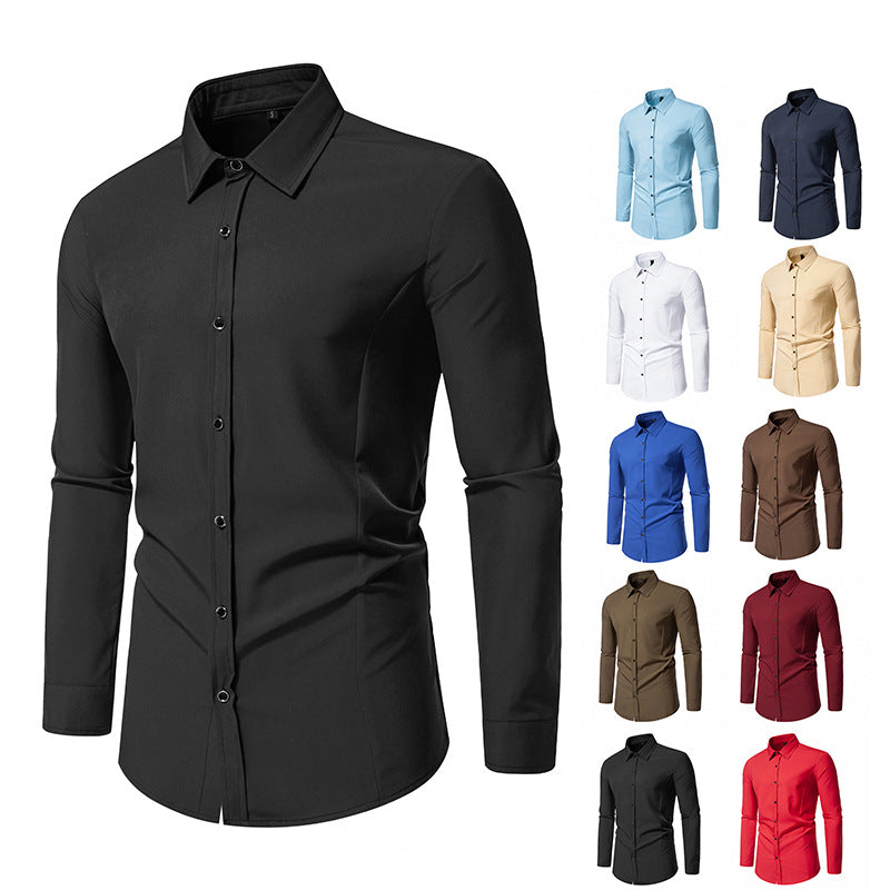 Herren modisches Langarmhemd mit elegantem Schnitt Drune