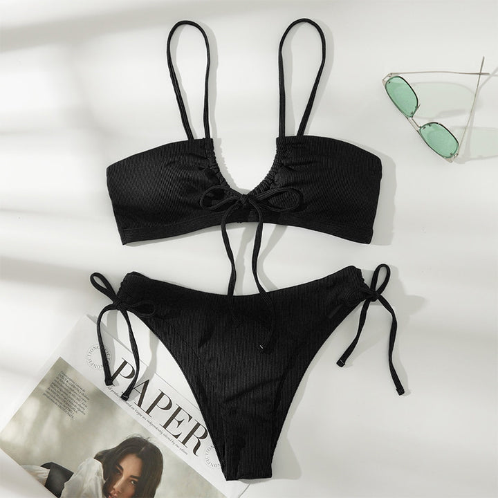 Damen Bikini-Set mit bindbarem Oberteil und hohem Beinausschnitt Drune