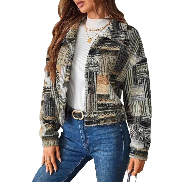 Damen Casual-Jacke mit stilvoller Textur und praktischen Knöpfen Drune