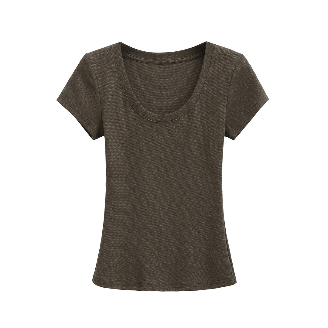 Damen Rundhals T-Shirt aus atmungsaktivem Material mit strukturierter Oberfläche Drune