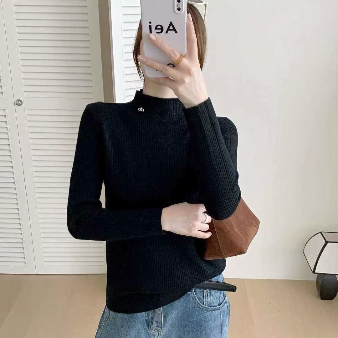 Damen Hochwertiger Rippenpullover mit Stehkragen Drune
