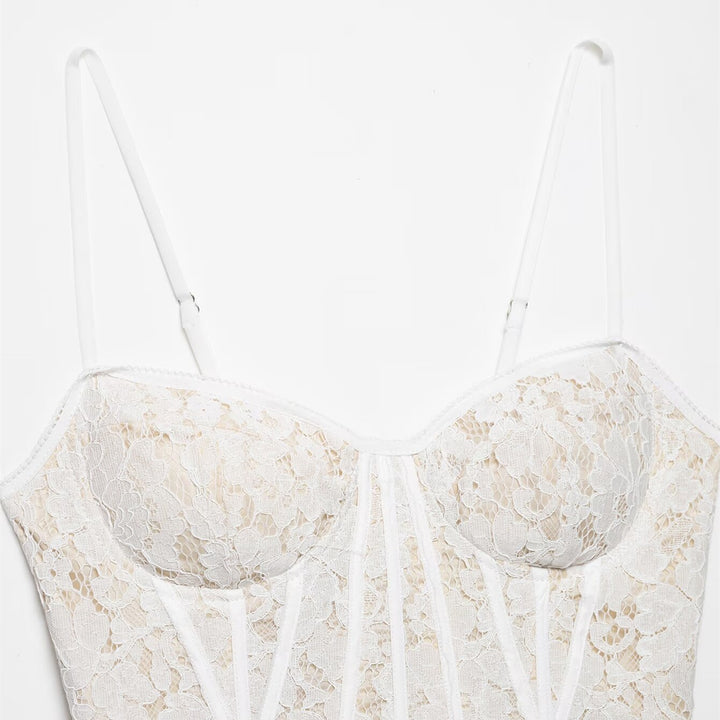 Damen-Corsage mit feiner Spitzenverarbeitung und verstellbaren Trägern Drune