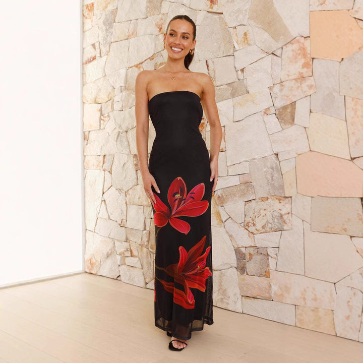 Damen Maxikleid mit floralen Details Drune