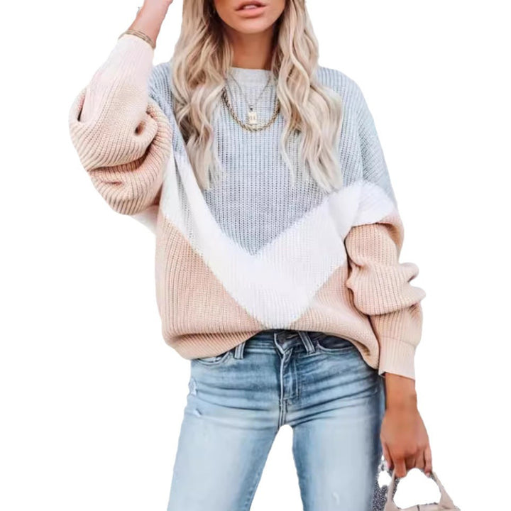 Damen Modischer Strickpullover mit innovativem Muster und weiten Ärmeln Drune