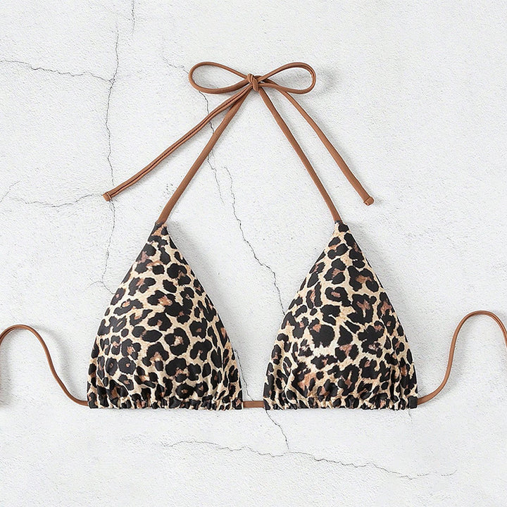 Damen Triangel-Bikini mit verspieltem Leopardenmuster Drune