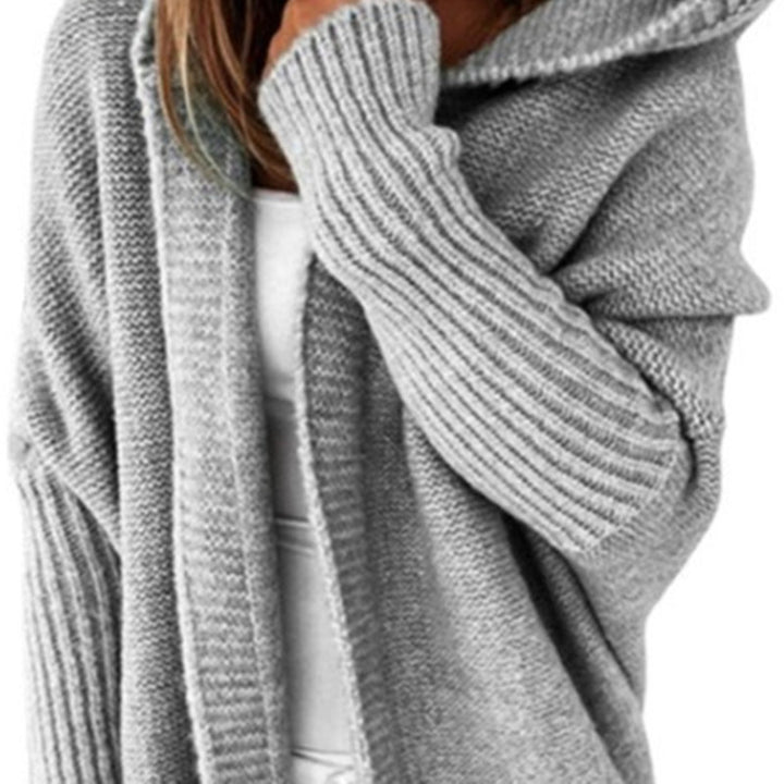 Damen gemütlicher Cardigan mit Kapuze und Farbverlauf Drune