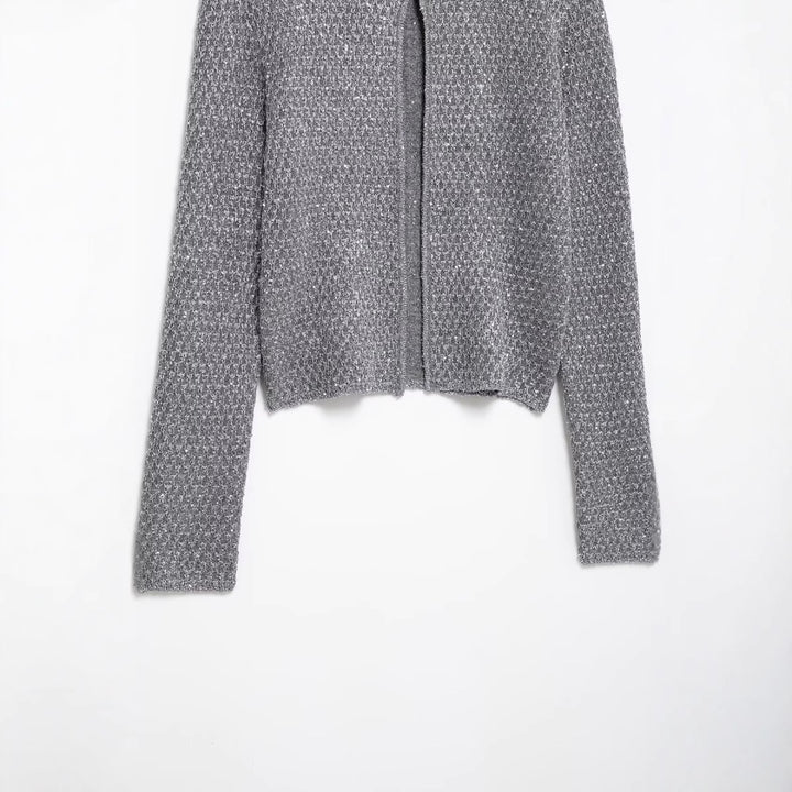 Damen elegante Strickjacke mit unifarbenem Muster Drune