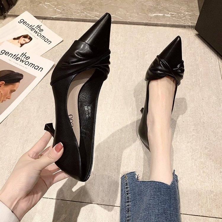 Damen elegante Pumps mit raffiniertem Knoten-Design und stilvollem Absatz Drune