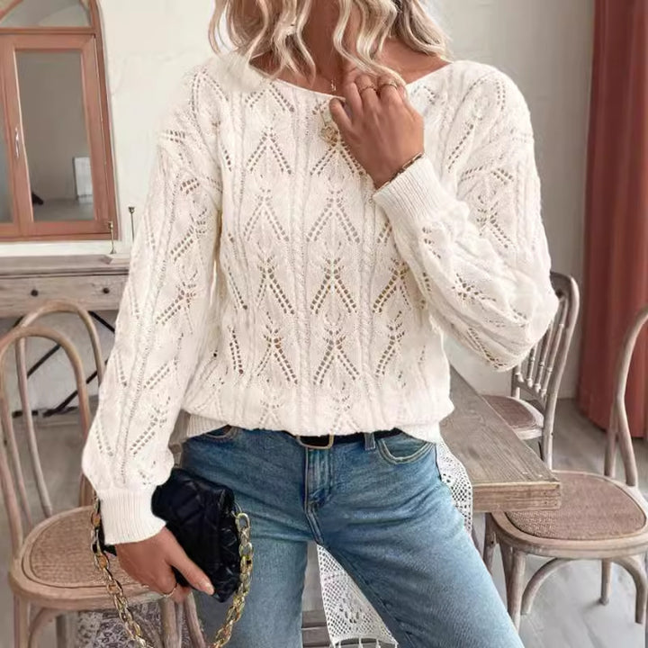 Damen Luftiger Strickpullover im Ajour-Muster Drune