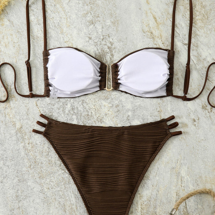 Damen Balkon-Bikini mit raffiniertem Rüschendesign und eleganten Trägern Drune