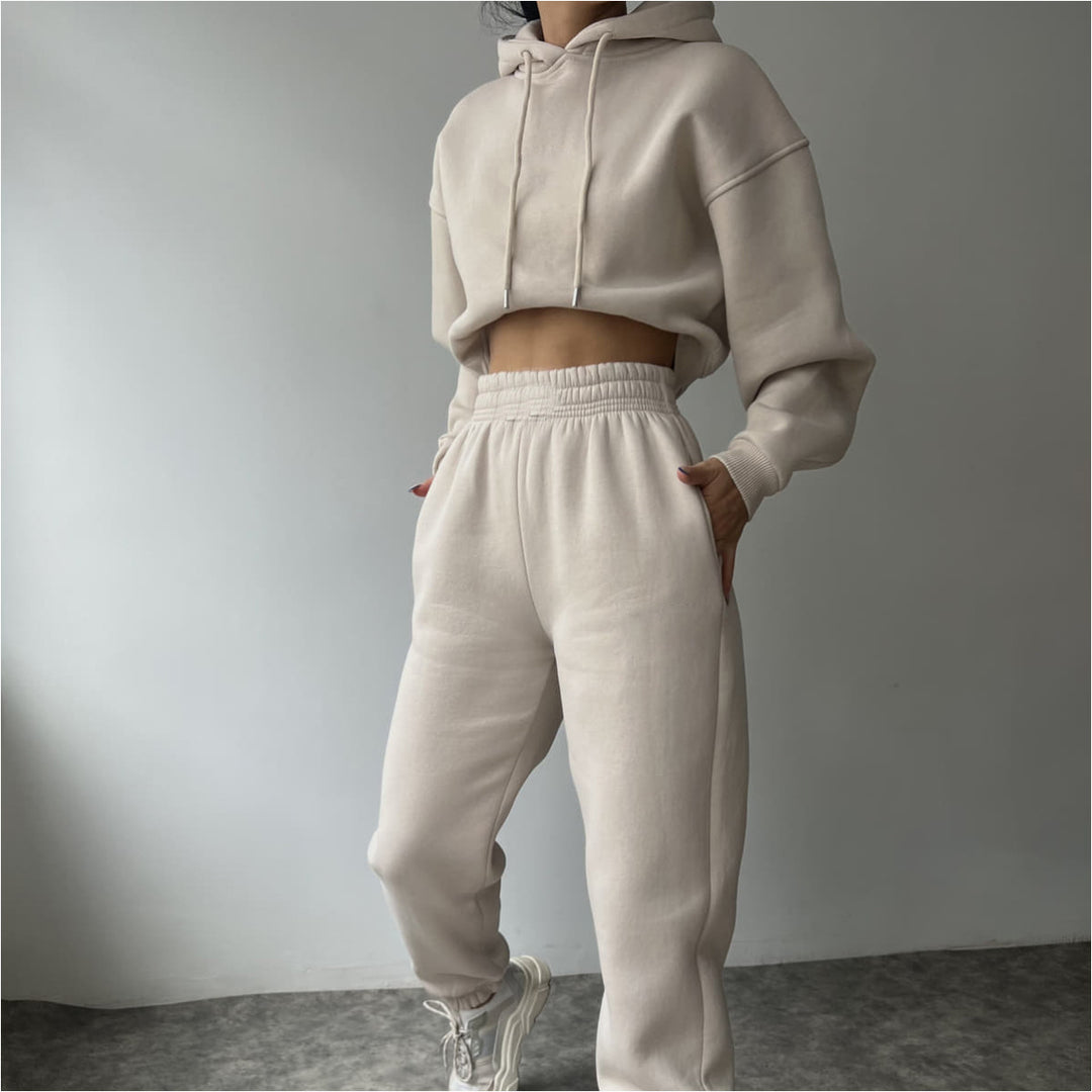 Damen modisches und lässiges Hoodie-Set mit weitem Schnitt Drune