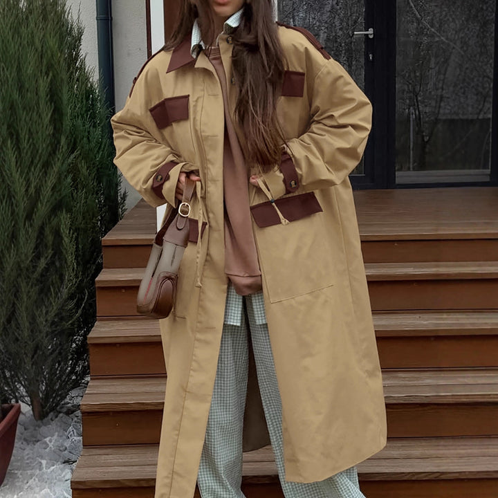 Damen Longline Utility-Jacke mit praktischen Taschen und verstellbarem Taillenzug Drune
