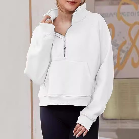 Damen stylischer Half-Zip Sweatshirt Drune