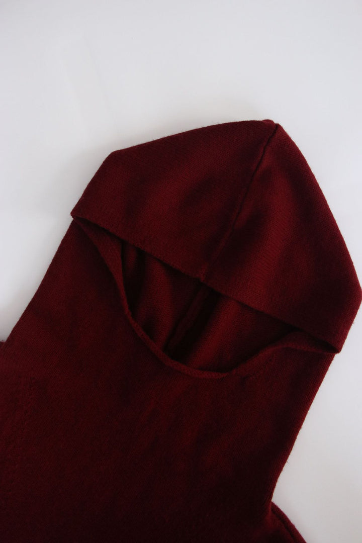 Damen kuscheliger Strickpullover mit Kapuze Drune