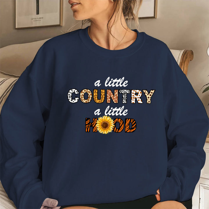 Damen Sweatshirt mit lässigem Statement-Print und weiten Ärmeln Drune