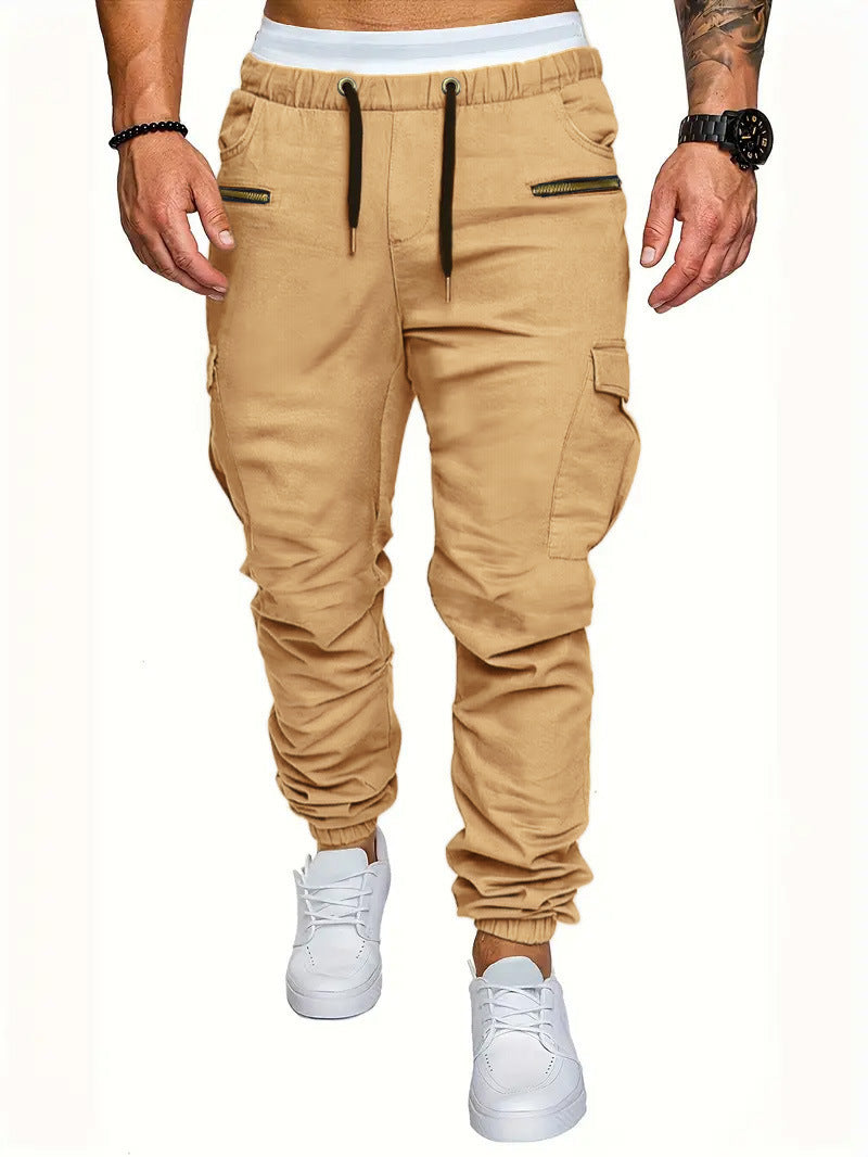 Herren Cargo-Jogginghose mit elastischem Bund und praktischen Reißverschlusstaschen Drune
