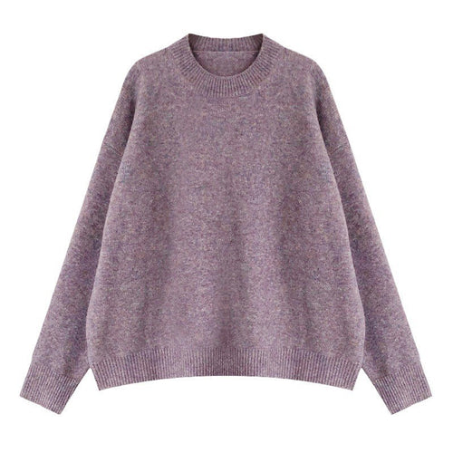 Damen Oversized Strickpullover mit weitem Schnitt und hohen Bündchen Drune