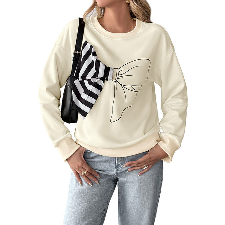 Damen Sweatshirt mit einzigartigem Schleifenmotiv Drune