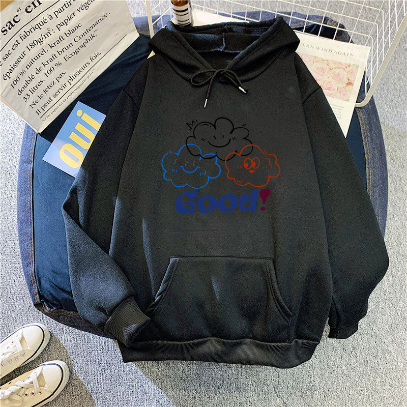 Damen Kapuzenpullover mit kreativem Cartoon-Motiv und bequemer Passform Drune