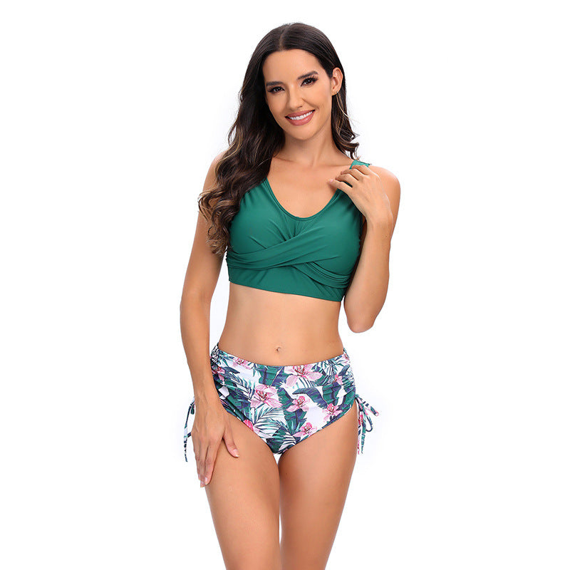 Damen Bikini-Set mit schickem Wickeloberteil und hoch taillierten Höschen Drune