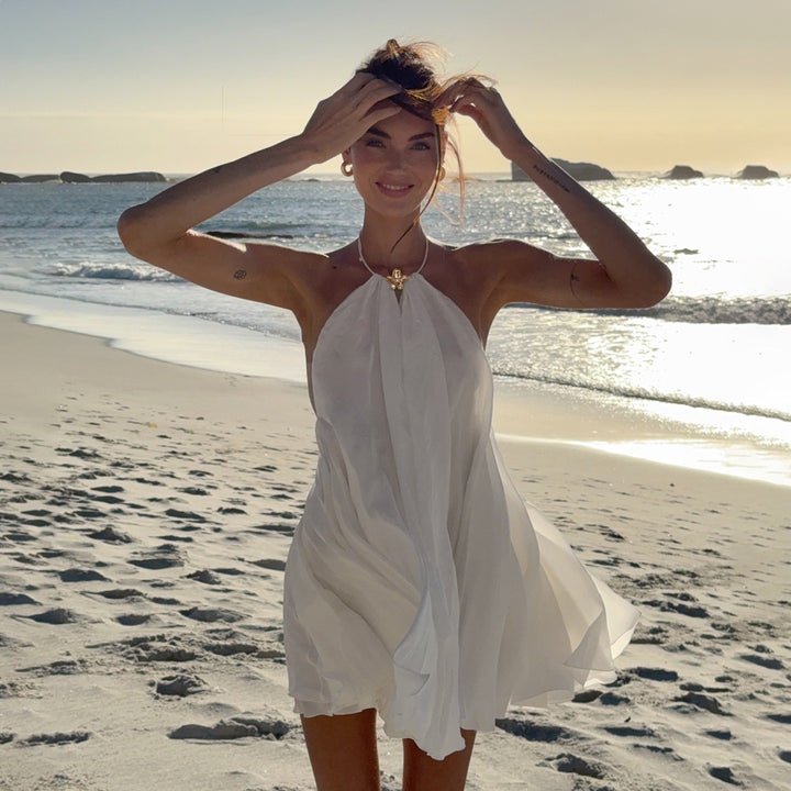Damen Luftiges Maxikleid mit verstellbaren Trägern und elegantem Dekolleté Drune