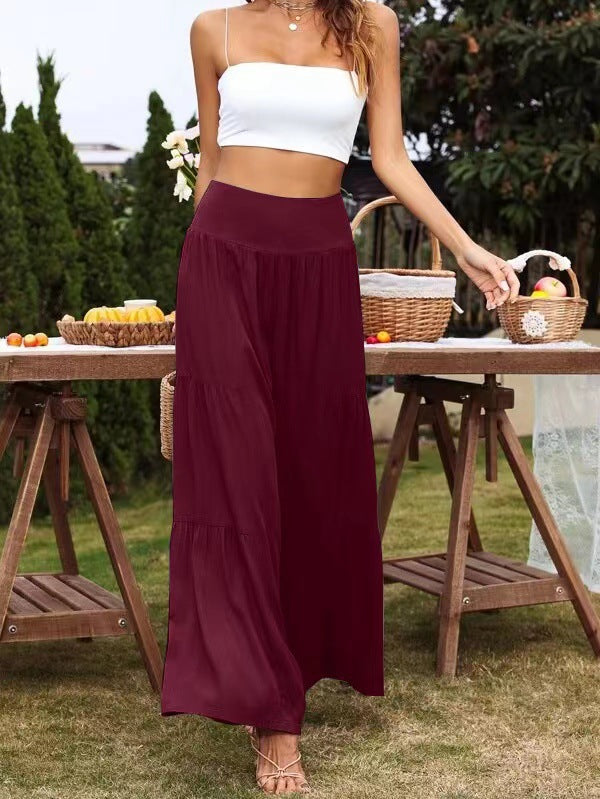 Damen Weite Sommerhose mit luftiger Schnittführung und elastischem Bund Drune