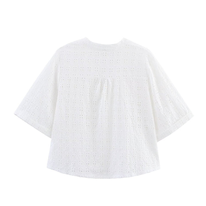 Damen luftiges Set mit broderie anglaise und weit geschnittenem Oberteil Drune