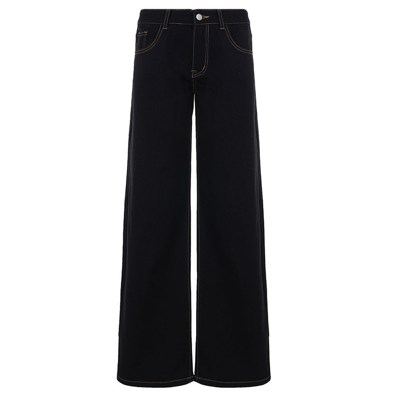 Damen Weitgeschnittene Jeans mit hohem Bund und eleganter Nahtführung Drune