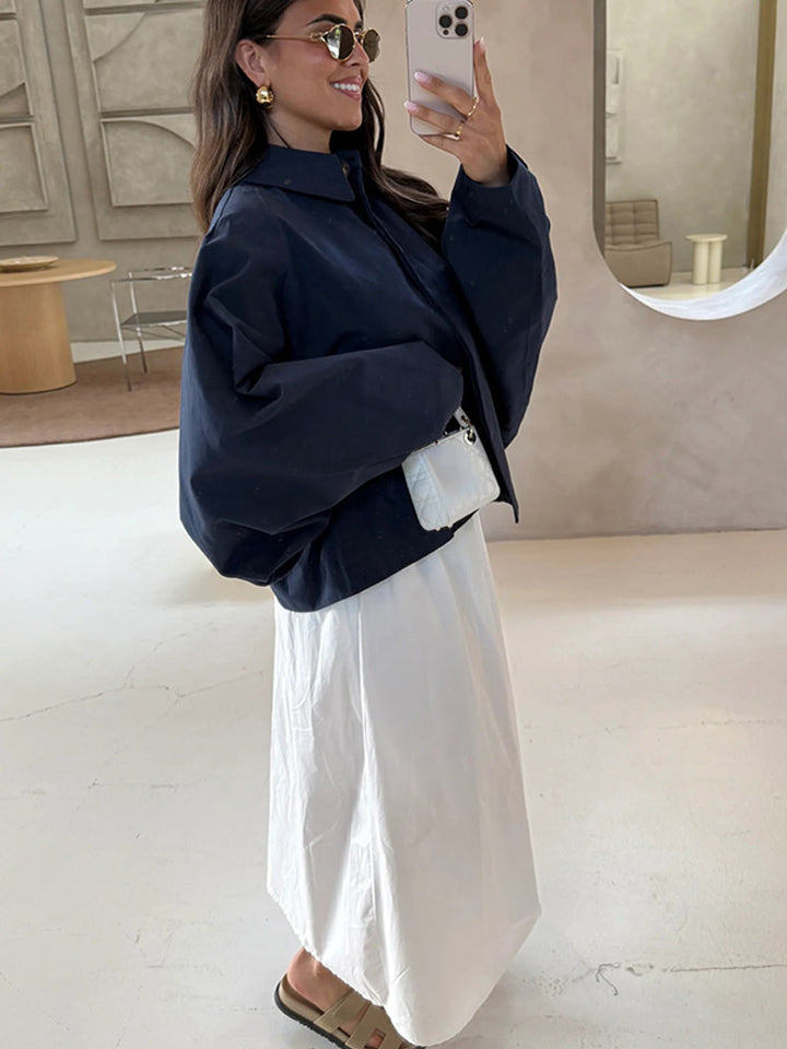 Damen Oversized Bluse mit dekorativen Puffärmeln Drune