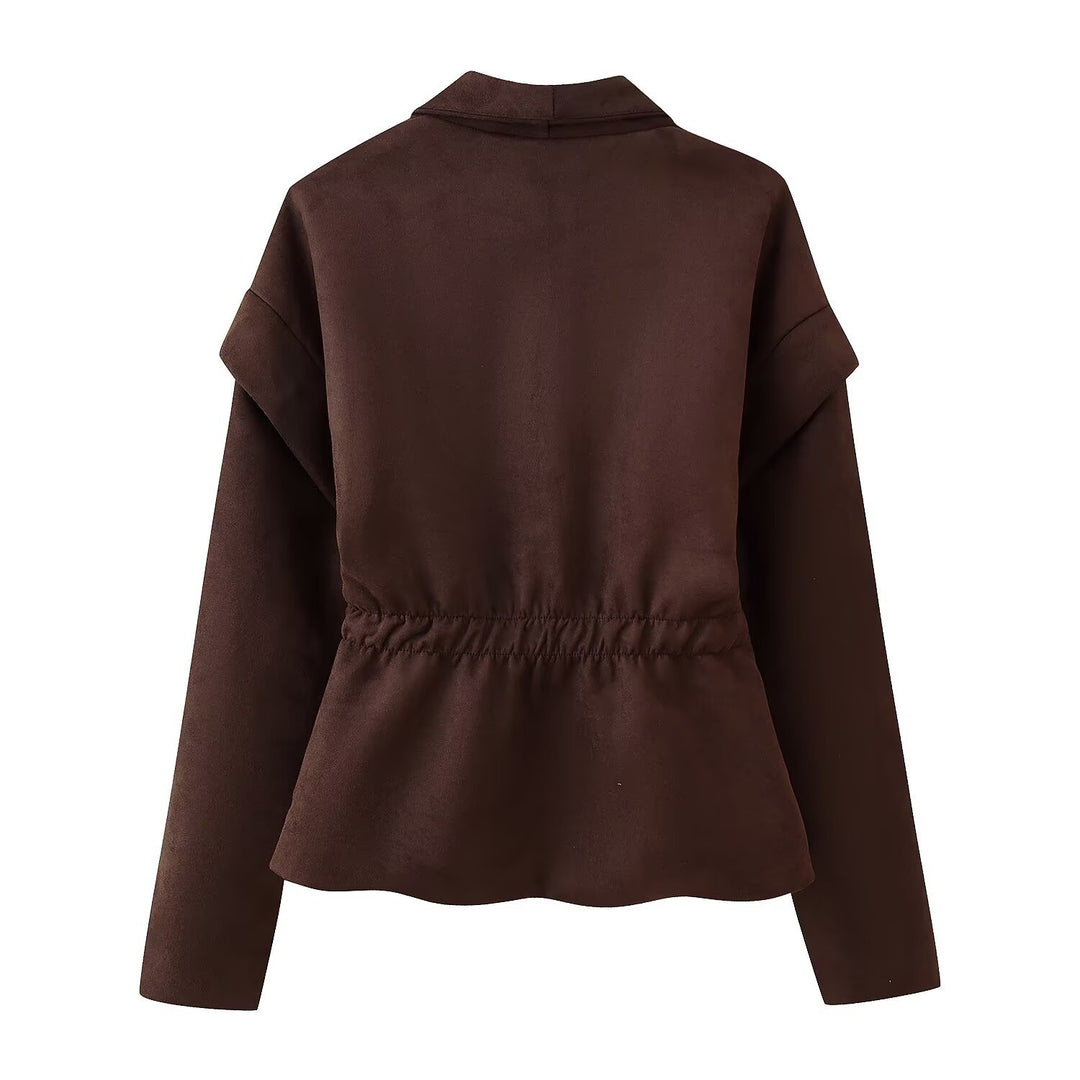 Damen modische Blazerjacke mit strukturiertem Schnitt und praktischen Taschen Drune