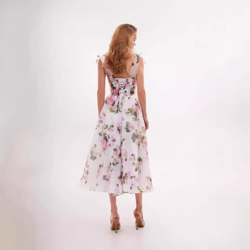 Damen Midi-Kleid mit floralem Design Drune