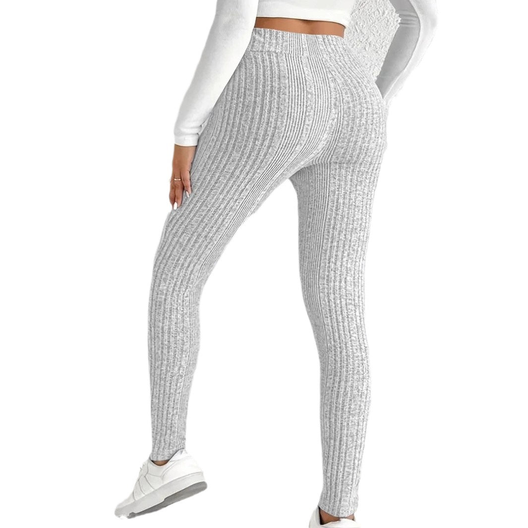 Damen Leggings mit strukturiertem Rippenmuster und hohem Bund Drune