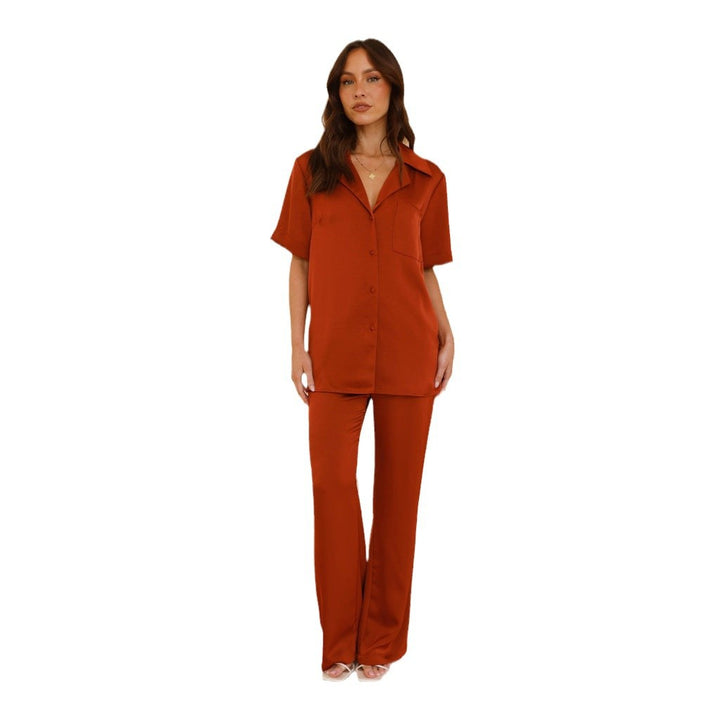 Damen Satin Pyjama Set Drune
