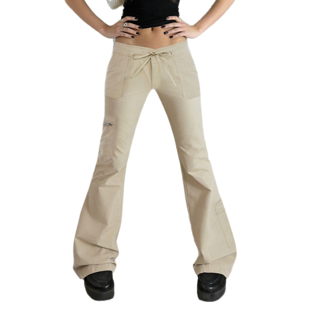 Damen bequeme Cargo-Hose mit elastischem Bund und praktischen Seitentaschen Drune