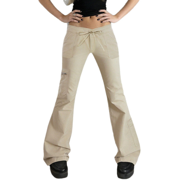 Damen bequeme Cargo-Hose mit elastischem Bund und praktischen Seitentaschen Drune