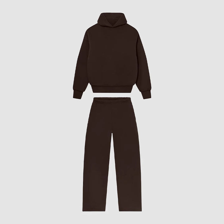 Unisex nan gemütliches Loungewear-Set mit hohem Rollkragen, relaxed-fit Sweatshirt und gerader Sweatpants Drune