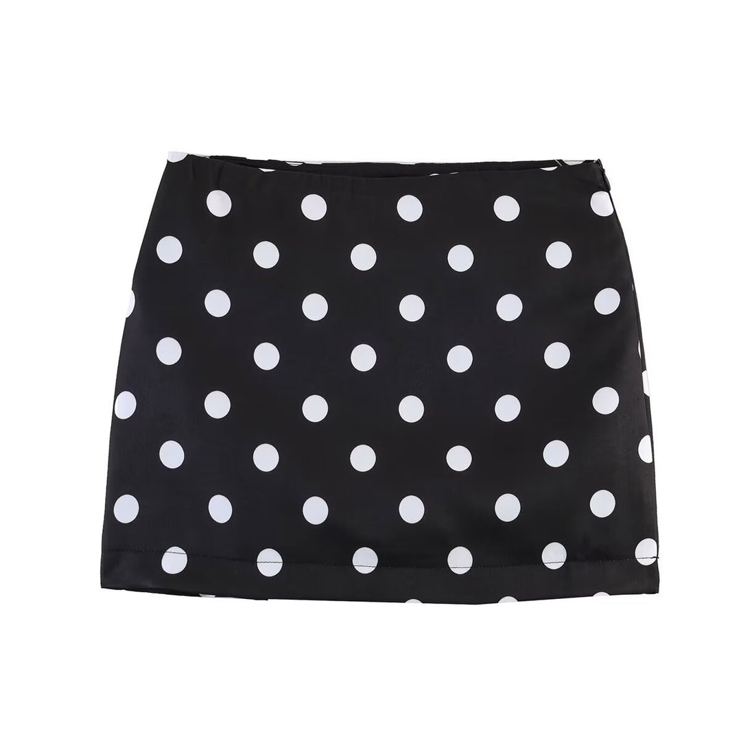 Damen Minirock mit trendigem Punkte-Design und elastischem Bund Drune